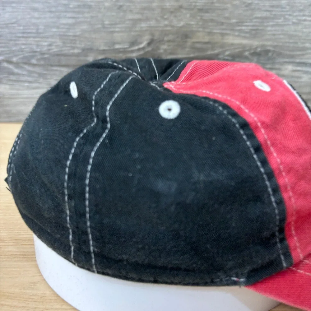 Vintage Nike Hat Cap Strap Back‎ Kids Red Black Basketball Adjustable Boys